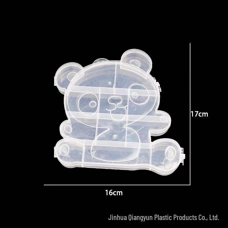 Heart & Flower Shaped Transparent Compartment Storage Box for DIY Beading and Nail Art Accessories, Cartoon Design with Lid.