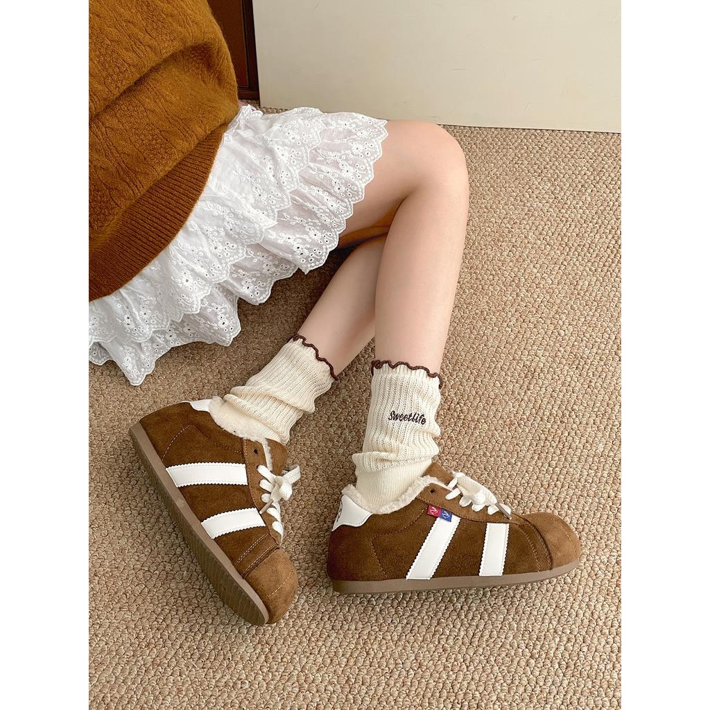 Small red retro platform snow cotton shoes women's winter warm outer wear non-slip velvet training shoes