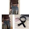 Vintage Retro Pu Leather Wide Belt For Women With Zinc Alloy Buckle For Denim Waist Accessory