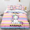 Kids Cartoon Unicorn Rainbow Horse Comfortable Duvet Quilt Cover Pillowcase Bedding Set Children Bedroom Decoration Home Textile