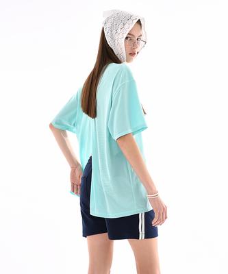 Bb' BENETTON Mini Bibi Mesh Cover-Up Oversized Short Sleeve T-Shirt (Sky Blue)
