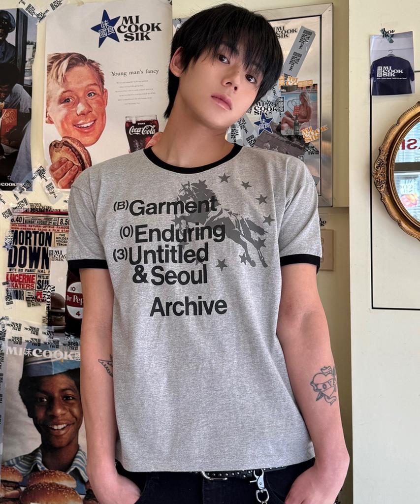 Eontaiteulseoul Archive Unicorn Ringer Crop Short Sleeve Gray