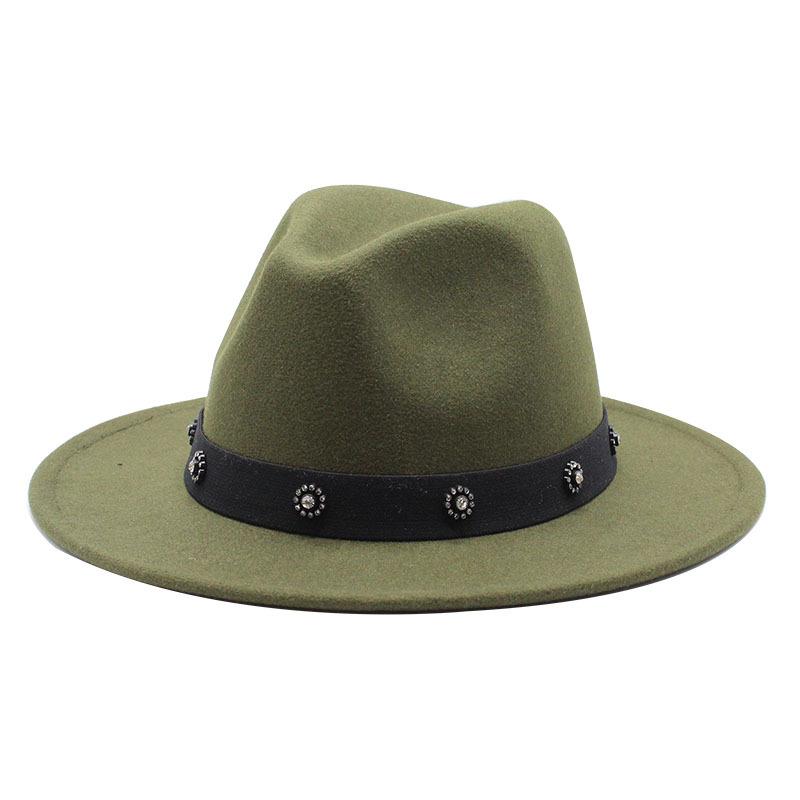 Top Hat British Classic Jazz Hat Wool Hat Big Eaves Hat Flat Edge Jazz Hat
