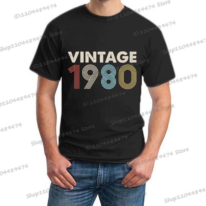 VINTAGE 1985 Printed T Shirt Men Birthday Years Letter Design Streetwear Fashion 1980 To 1994 Retro Short Sleeve T-shirts Man