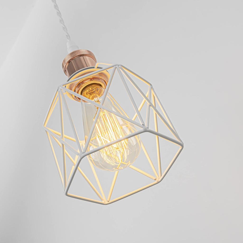 KIVEN 3-Piece Set of Pendant Lights, Duct Rail Style, with Storage Cup, Adjustable Cord Length (100cm), Stylish, E26 Compatible, LED Compatible, for