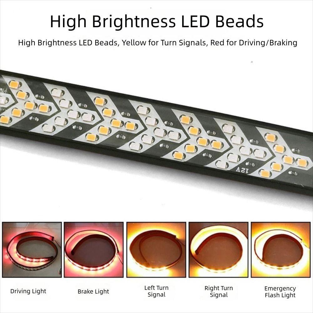 12-24V Turn Signal Lamp Sequential Flowing Reverse Tail Light Tailgate Light Bar  For Pickup Truck