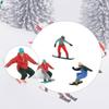 1/64 Scale Miniature Skiing Snowboarding Figurines Hand Painted Miniature Skiers Figures Model Miniature Winter Scene
