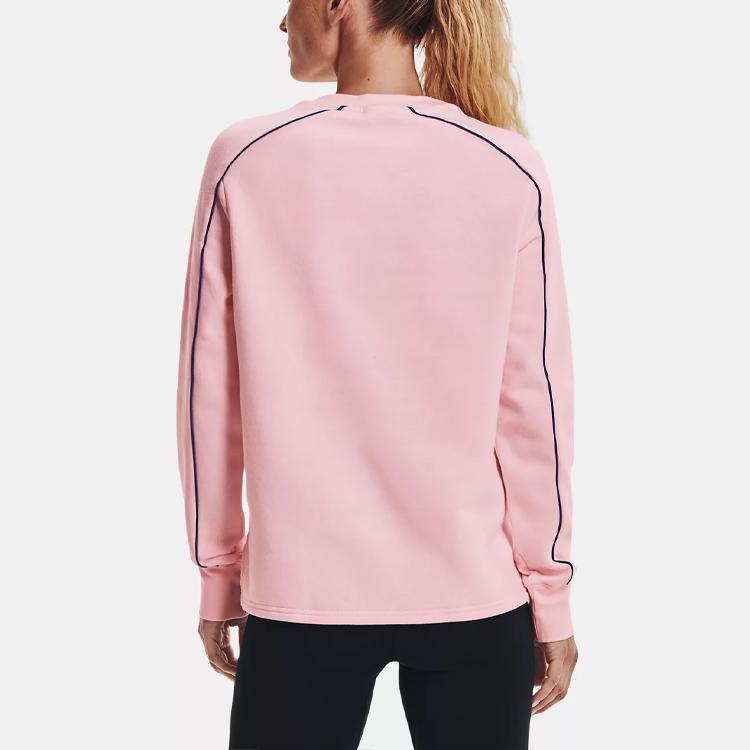 Under Armour Sports Crew Neck Long Sleeve T-Shirt Women Tops Pink 1367743-643