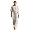 Amazon  European and American Cross-border Summer New Elegant Casual Solid Color Medium Sleeve One-word Collar Women's Dress