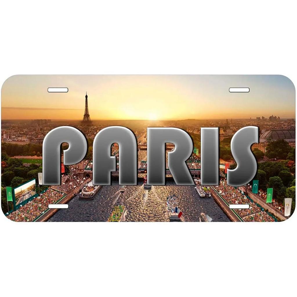 Vintage License Plates for Decoration Signs Barcelona Paris London Amsterdam Tags Metal Automotive Sign for Car Front Wall Decor