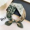 58 Cashew Silk Small Square Scarf: Korean Style Cotton Linen Printed Headscarf and Hairband for Women, Ideal for Spring, Summer, and Autumn.