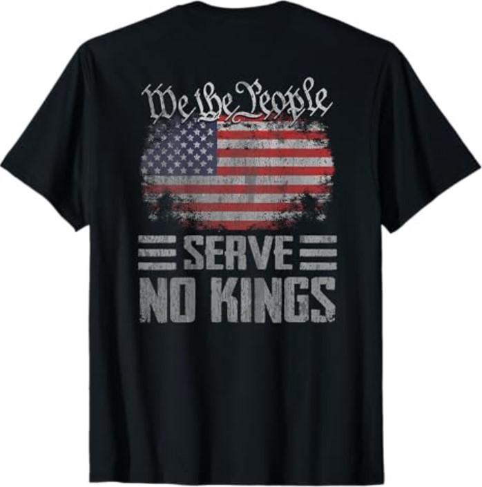 No Kings Day Shirt Vintage Patriotic No Kings 2025 (On Back) T-Shirt Unisex T-Shirt L