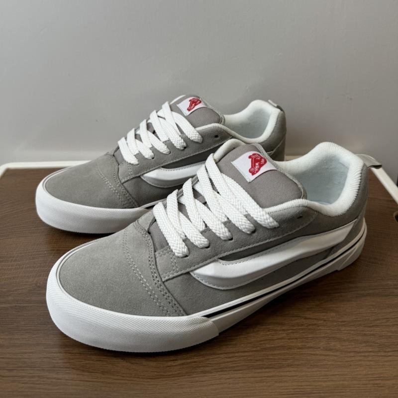 Dicke Zunge Amerikanische Schuhe mollige Brotbrettschuhe Retro weiß-schwarze kontrastierende Freizeitschuhe