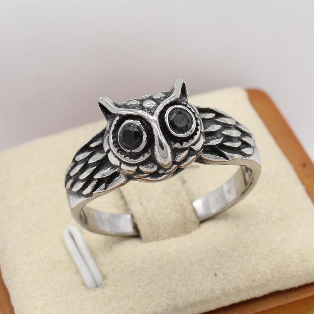 2026 Sieraden, Europese en Amerikaanse Gepersonaliseerde Retro Uil Mannen Sieraden Accessoires Ring Feestcadeau