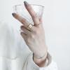 Silver-Plated Geometric Open Ring Adjustable Size Minimalist Silver-Plated Ring Fashion Jewelry Wide Ring Fashion Accessories