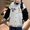 Men's Color-Block Print Baseball Jacket for Students