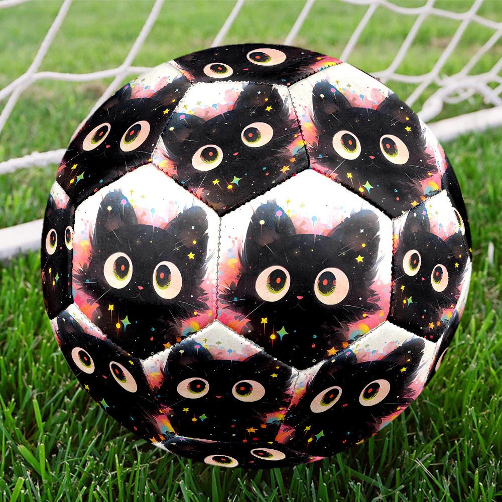 1pc Colorful Cat Dreams Theme Soccer Ball Football, Size 5, Lightweight PVC, Outdoor Training Soccer Ball,Gift J61466