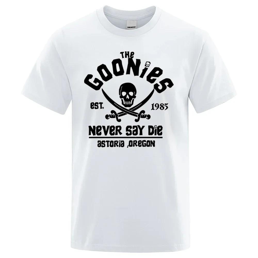 Hip Hop T Shirts Men Women Oregon Pirate Flag Never Say Die Astoria Casual Tee Shirt Cotton Breathable Brand Tops Short Sleeve