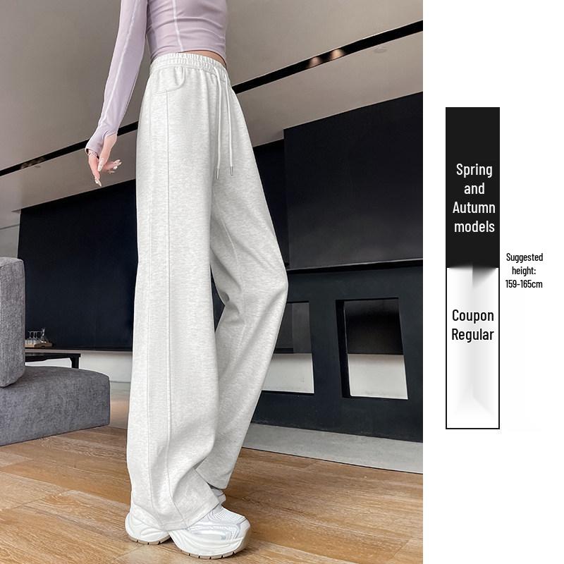 Ice Silk High-Waisted Wide-Leg Sweatpants for Women - Summer 2026 Thin Drapey Sun Protection Sportswear