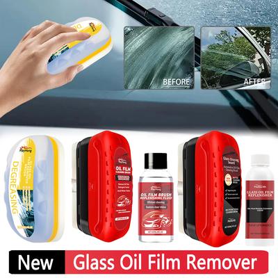 Autofenster-Windschutzscheibenreiniger, Autoglas-Schwamm-Reinigungsbürste, leistungsstarke Glasglanzfleckenentfernung, starkes Reinigungsbürstenwerkzeug