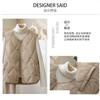 Women Loose Sleeveless Vest Round Neck Thin Quilted Cardigan