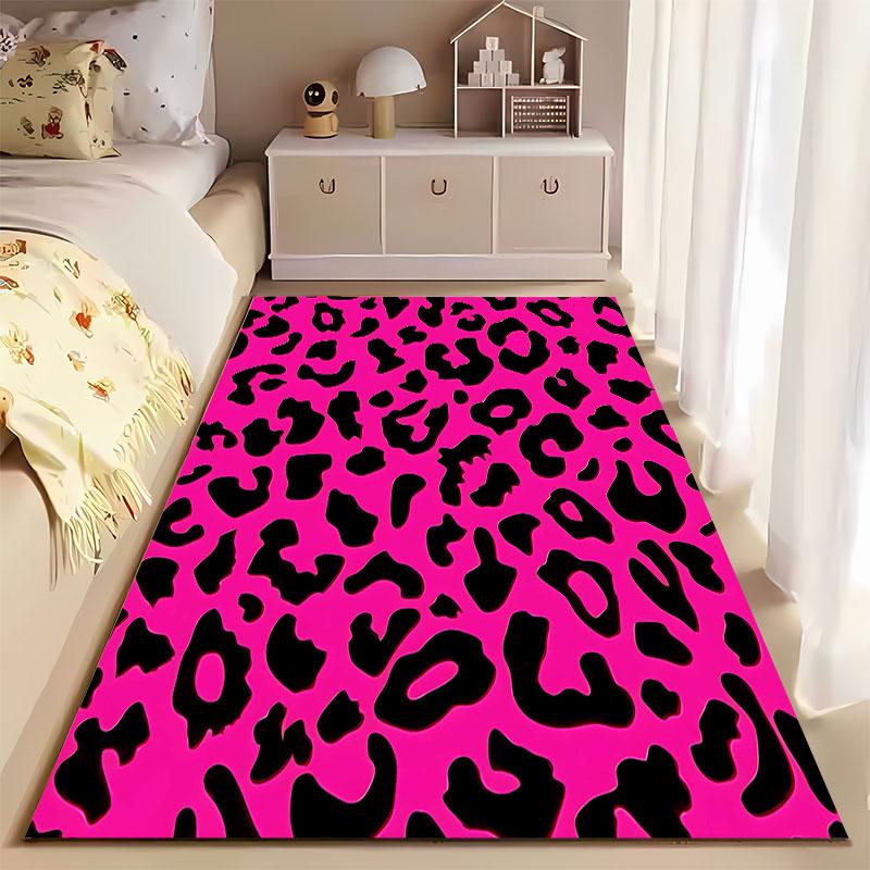 Pink Leopard Print Pattern suitable as a non-slip mat for the living room or bedroom sofa