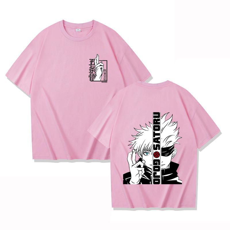 Fashion Satoru Gojo Print T-shirt Unisex Loose Short Sleeve Round Neck Top Anime Personality T Shirt