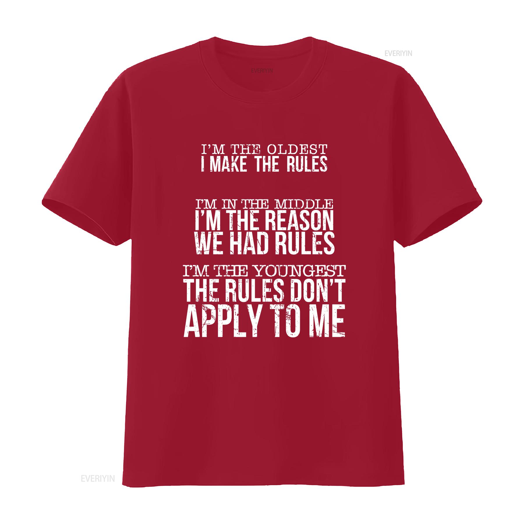 Sibling T Shirt the original Oldest Rule Maker Middle Reason For Rules Youngest Dont Apply Set of 3 vintage Washed Stretched S