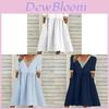 Cotton Linen Midi Dress With Ruffle Details For Office Women