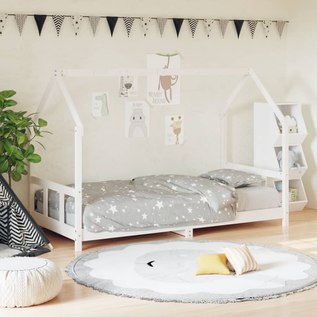 Kids Bed White 90 x 190 cm Solid Pine Wood
