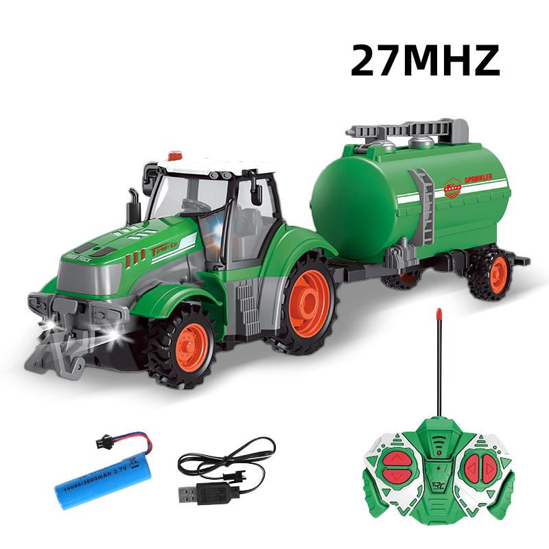 1/24 RC Farmer Tractor Remote Control Trailer Car for Boys Light Farmer Truck Electric Model Toys 27mhz Radio-Control Truck Xmas