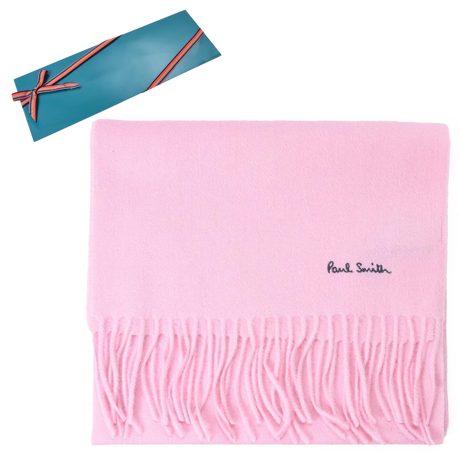

Paul Smith MIA 933D A S04 (Pink, Size 20) - Pre-wrapped Wool Scarf/Stole, Unisex, Logo Embroidery, Perfect as a Gift