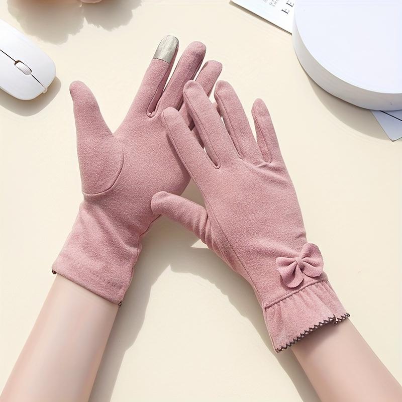 Women'S Fashion Gloves, Stretchy Windproof & Warm, Split Finger Design, Solid Color, Fashion Style, Material, Hand Wash Only, Breathable