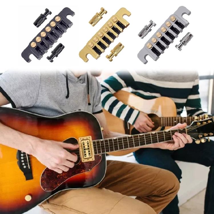 Guitar Bridge with Studs and Inserts Replacement 6 String Electric Guitar Bridge