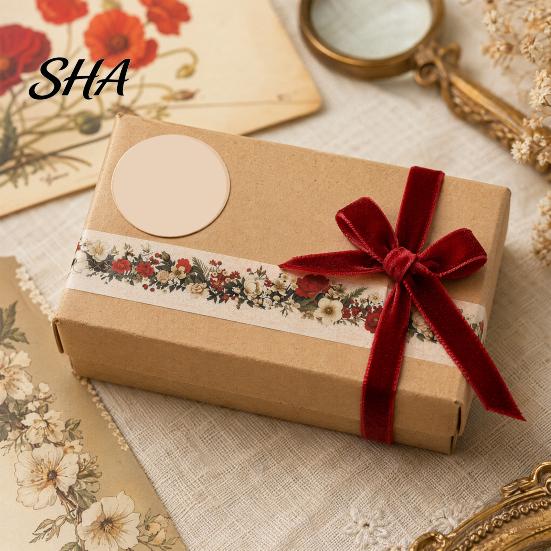 Long Roll Washi Tape Floral Tape, Vintage Flower Pattern PET Decorative Scrapbooking for Junk Journal Supplies, Scrapbooking, DIY Crafts, Gift