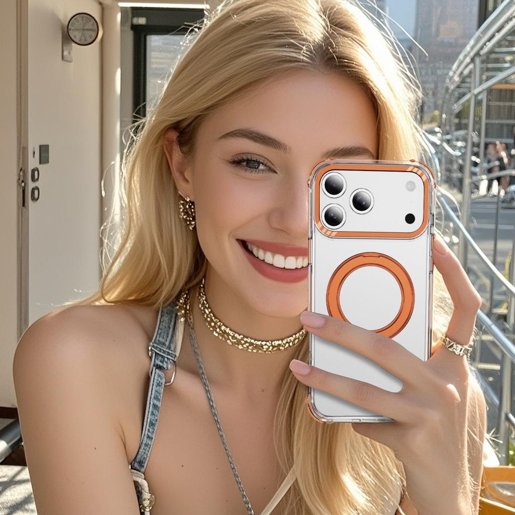 For iPhone 17 Pro Case Compatible with MagSafe Airbag Anti Drop TPU+PC Clear Phone Cover