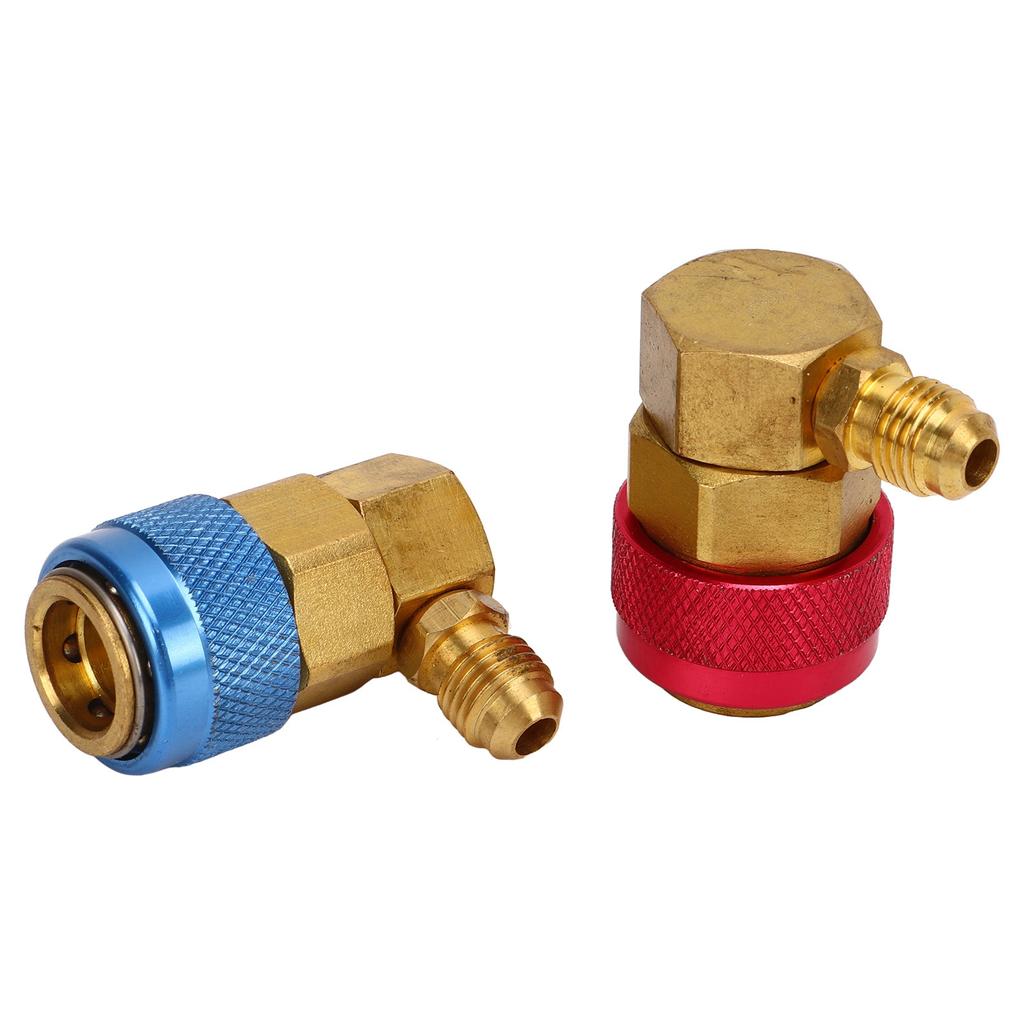 2 Pcs AC Quick Coupler Connector Manifold Fluoride Converter Adapter for R134a System Car
