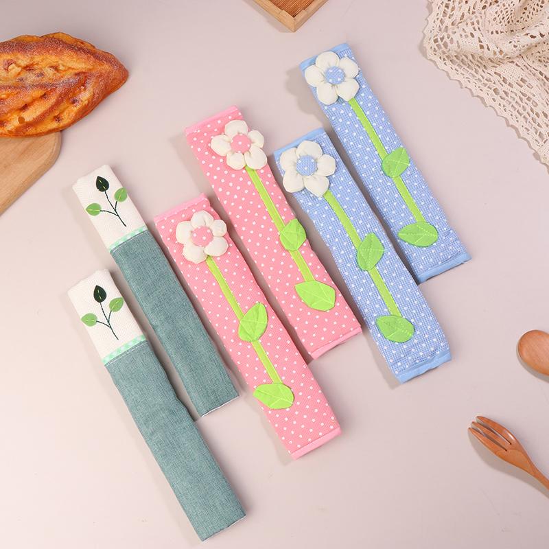 2Pcs Refrigerator Handle Cover Kitchen Utensils Refrigerator Cover Door Handle Kitchen Solid Handles Protector Gloves Accessory