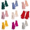 Winter Knitted Gloves Stretchy Warm Gloves Solid Color Fingered Gloves
