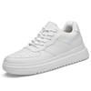 889 Men's White Platform Sneakers: Height-Boosting, Thick-Soled, Low-Top, Versatile Spring Casual Sports Shoes