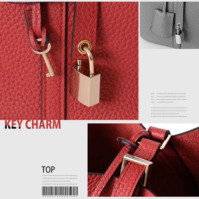 Perenne 10103 Genuine Leather Handbag, Cube Shape, Medium, No Dividers, Women's, Dark Navy