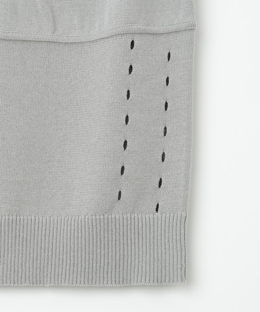 MILLO WOMEN Whole Sleeveless Knit Top [Light Gray]