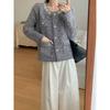 Imitation mink knitted cardigan women's autumn and winter new loose high-end celebrity beaded sweater jacket women