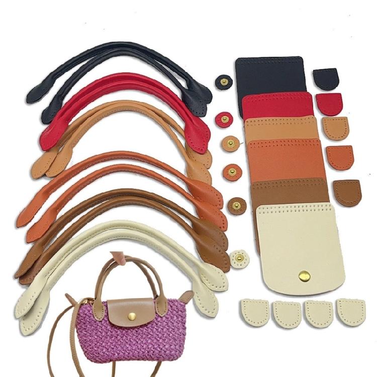 Leather Bag Making Kits DIY Leather Bag Knitting Set Shoulder Strap Top Zipper Lock for Crochet Handbag Shoulder Bags