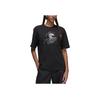 Jordan Logo Graphic Ribbed Crew Neck Loose Short Sleeve T-Shirt Women tops Black FD7244-010