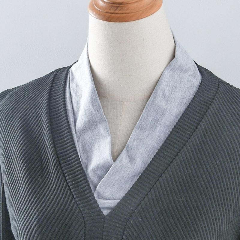 Shirt Lapel Collar Cardigan Sweater Half Shirt Versatile Outfits Collar Girls Half Shirt Decorative Shawl