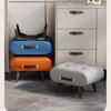 Foldable Foot Stool Extra Thick PU Leather & High-Density Foam, Portable Ottoman for Living Room/Bedroom/Office, Non-Slip Base