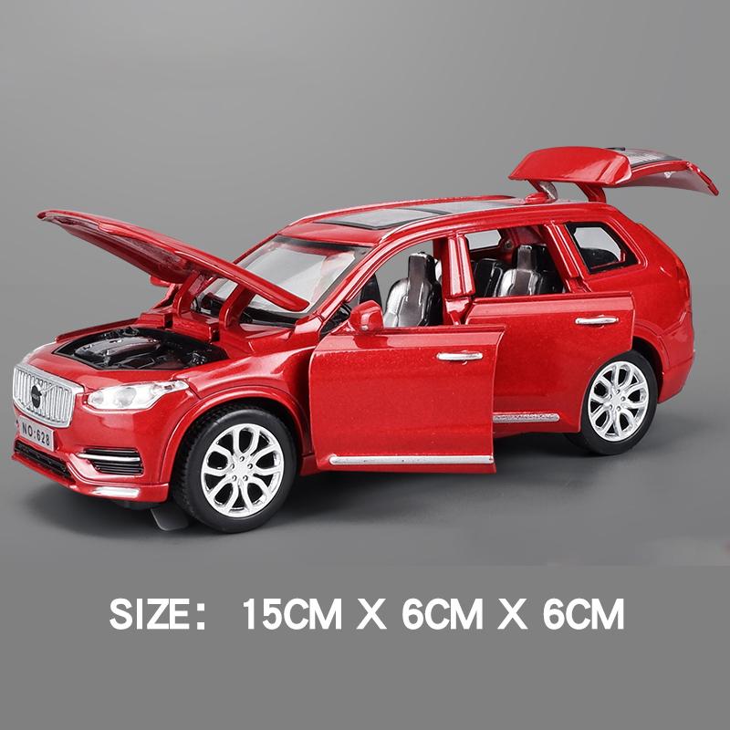 1/32 Scale XC90 Diecast Car Model Toy, Pull Back Toy Vehicle with Sound and Light for Kids Toddler Boys Girls Gift Collection