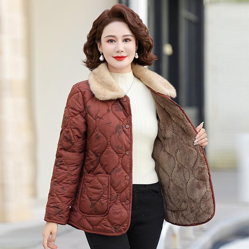 

Fleece autumn and winter cotton-padded clothes, winter cotton-padded jackets, new warm cotton-padded jackets, thickened women s jackets 5XL [Recommended 150-80 kg]