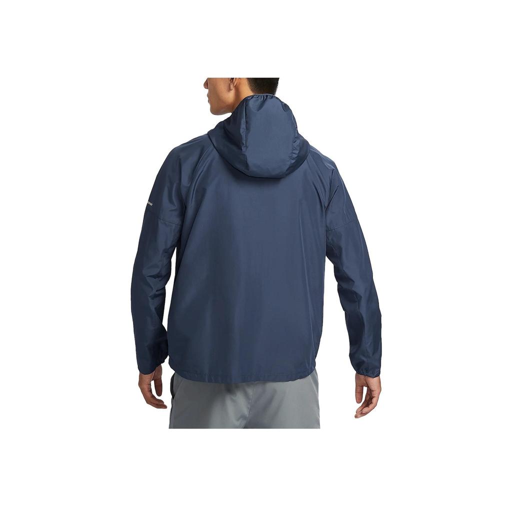 Nike Miler Repel Logo Hooded Waterproof Reflective Raglan Long Sleeve Jacket Men Jacket Lightning-Blue DD4747-438